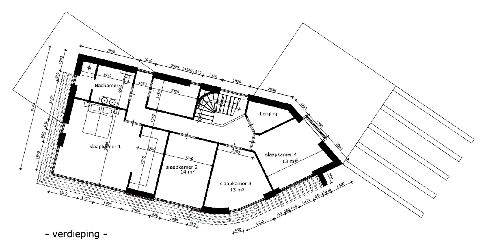 moderne-villa-enschede-plattegrond-etage plattegrond villa eerste etage