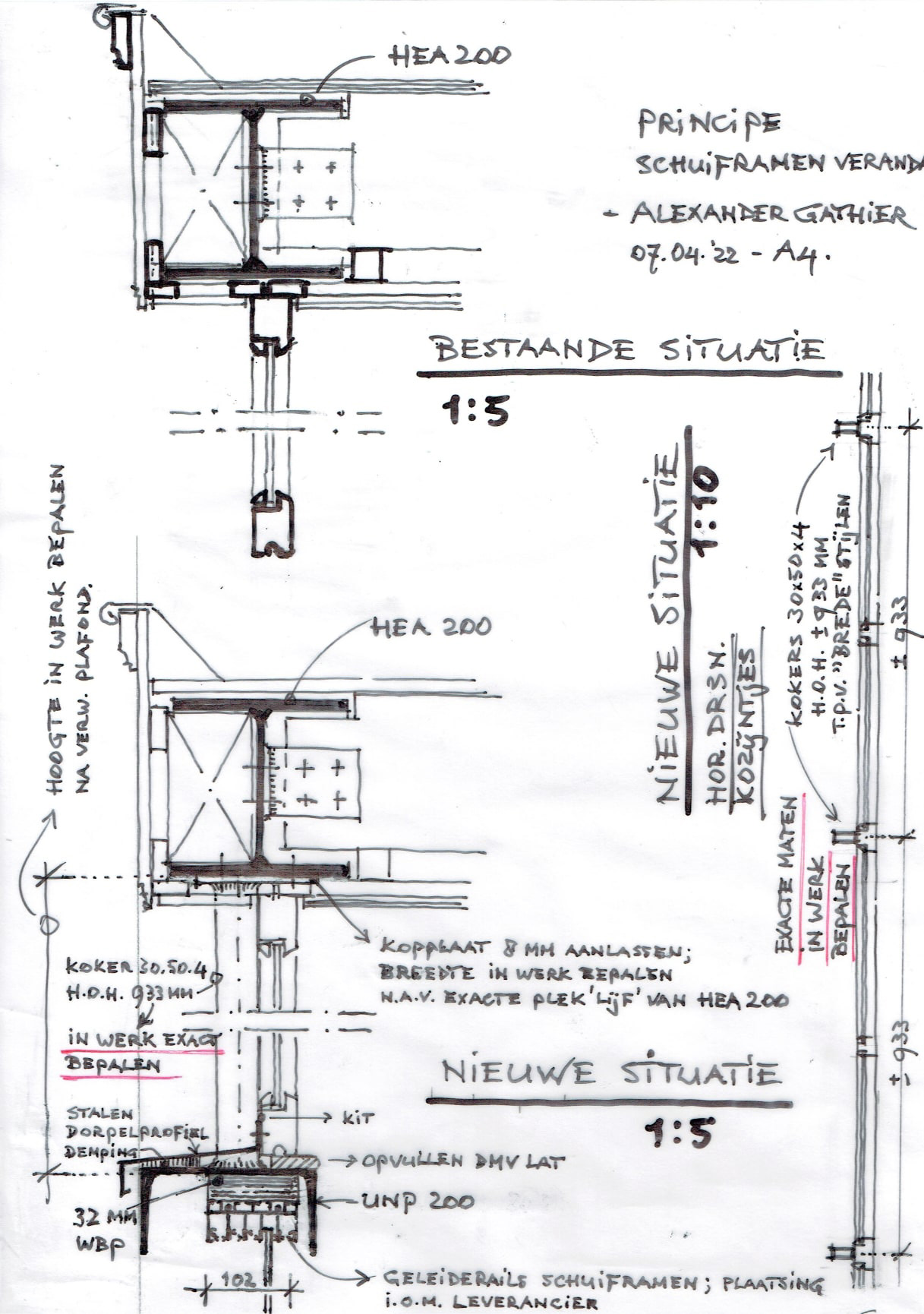 6 - Constructief principe schuiframen_page-0001-min-zonder achternaam 6. Constructief principe schruiframen tekening architect Alexander Gathier